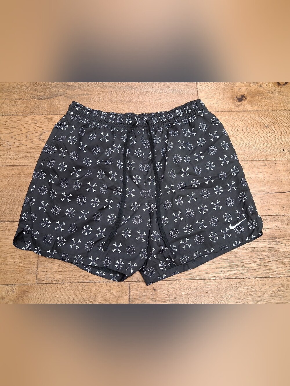 Nike NSW Monogram Woven Flow Shorts Men’s XL Black Printed Mesh Lined Drawstring